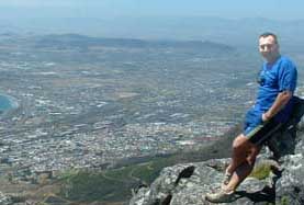 Jaroslaw Matusiewicz is on the Table Mountains, Cape Town in South Africa