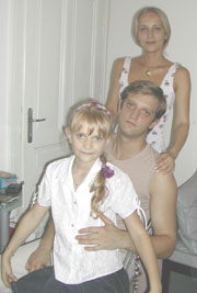 Pavel Matusevich with his wife  Zhanna and dother Lilia