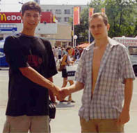 Matuseviches have met in Simferopol: -). Sergey from Nikolaev (at the left) and Yury (It is I: -).